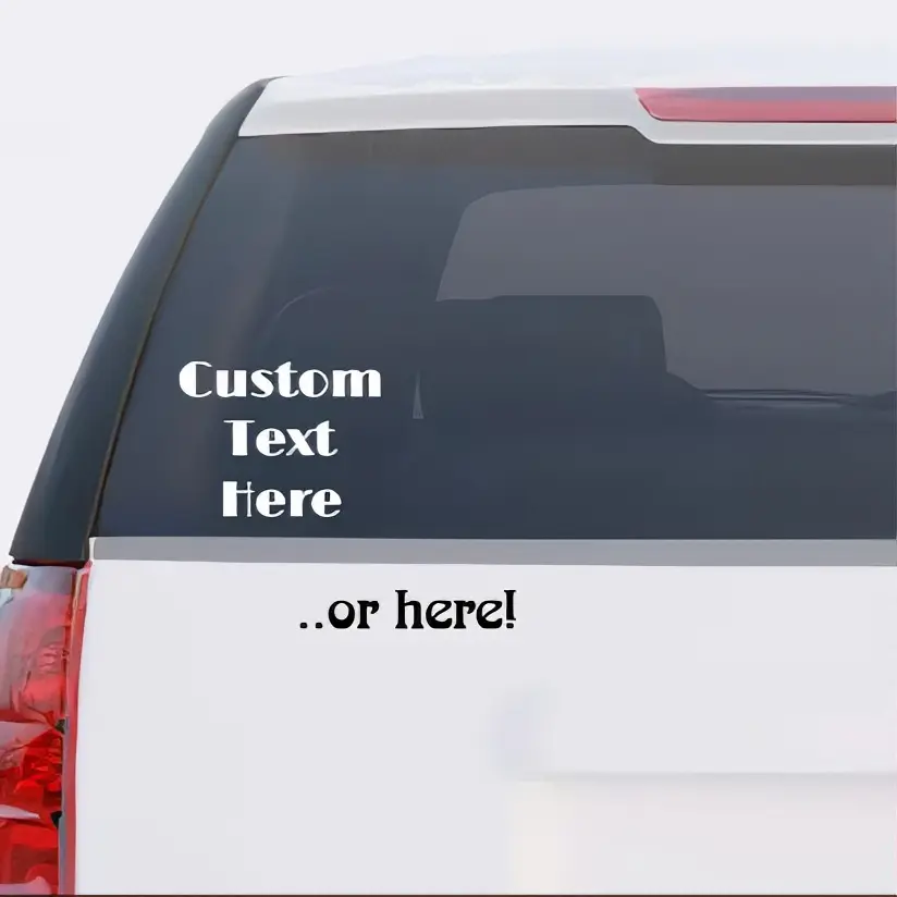Custom Text Car Window Decal - Personalizable Automotive Exterior Sticker, Easy to Apply & Remove, Ideal for DIY Projects