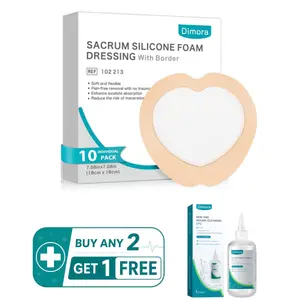 [Buy 2 Get 1 Free] Dimora Medical-Grade Silicone Foam Dressing, Waterproof Antibacterial Self-Adhesive Ulcer Dressing, Chronic Wound Care for Elderly and Bedridden Patients, Pain-Free Dressing Change, Suitable for Pressure Ulcers and Diabetes Wounds