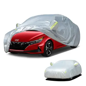 Car Cover, Car Protector, Dustproof Protective Cover, Sun Protect Heat Insulation Dustproof Scratch Prevention Car Cover with Reflective Warning Strip, Suitable for Hyundai Elantra 1990-2025, Full Body Cover