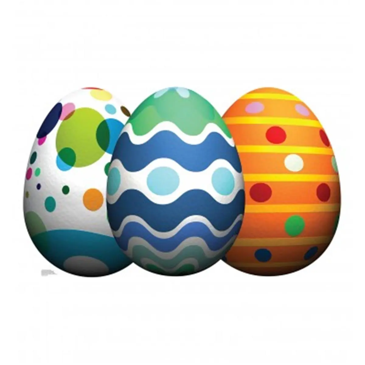 212 MAIN Colorful Lifesize 36x60 in Easter Egg Group Cardboard Cutout Set - Front Cutout Design, Large Display, Family Fun Easter Celebration Home Decor Supplies for Party
