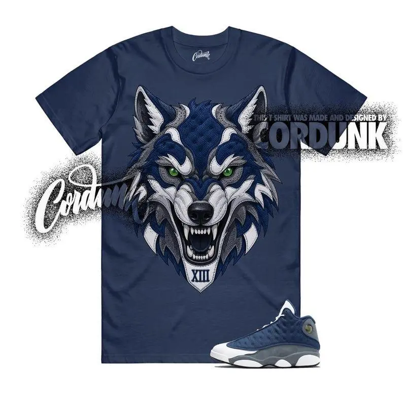 13 Flint Navy Grey Matching T Shirt, WOLF Graphic Shirt, 90s Hip Hop Tee, Gift For Women and Man, Unisex T-Shirt, Sneaker Head Gift