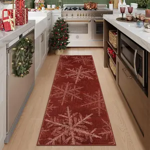 Christmas runner rug, 1 count long rug, Christmas decoration rug, Non-slip Washable Corridor carpet Runner,soft comfortable area rug, Christmas Gift, multifunctional suitable for runner Corridor bathroom, Home Decorative Rug