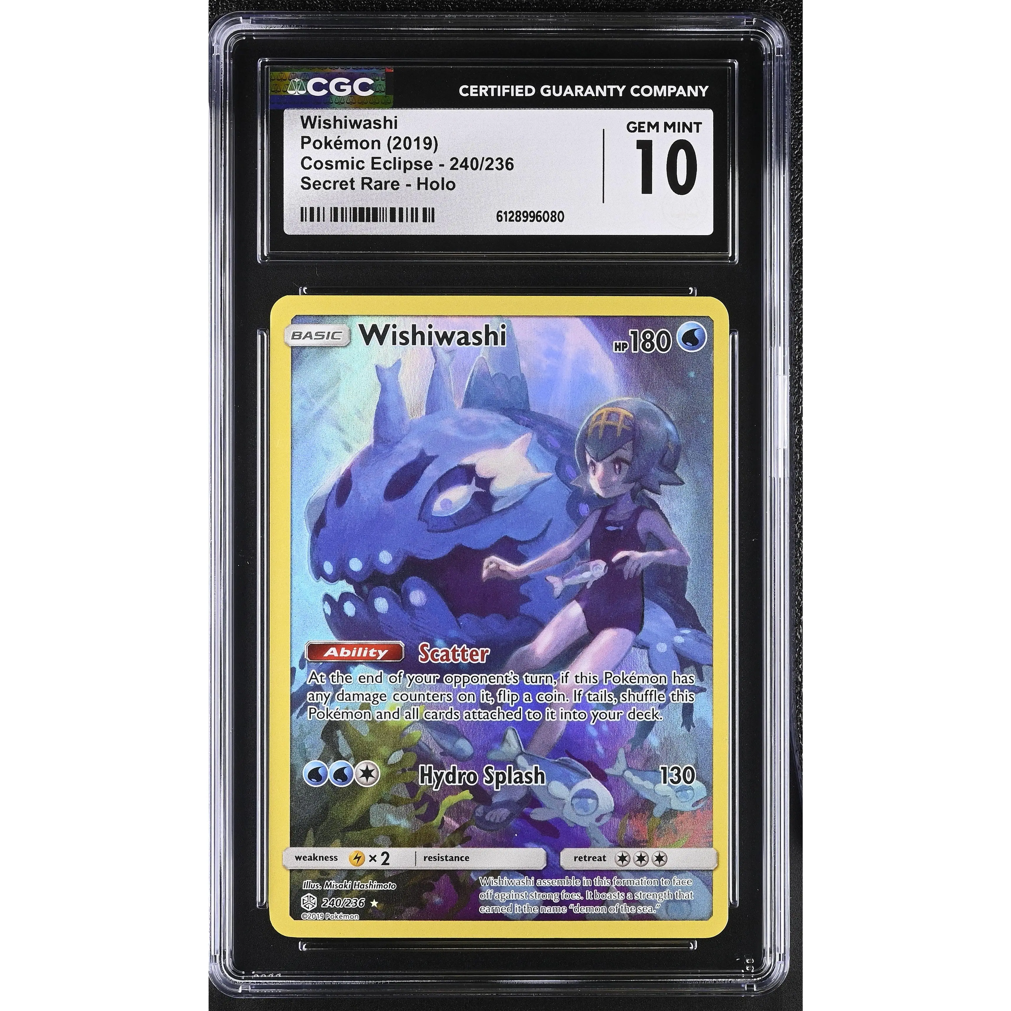 POKEMON TCG: COSMIC ECLIPSE - WISHIWASHI - 240/236 (SECRET RARE - HOLO) (ENGLISH) (GRADED / CGC 10) (📌 CONDITION 9.5)