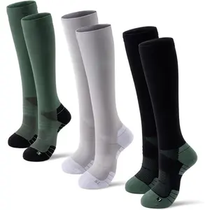 Compression Socks for Women and Men,Knee High 15-20mmHg Graduated Circulation Support(3 Pairs)for Nurses,Pregnant,Travel