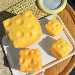 Squishy Cheese Block - Yellow Moldable Fidget Toy for Kids & Adults, Stress Relief Sensory Squeeze Toy, Fun Play & Relaxation, Perfect Easter Gift