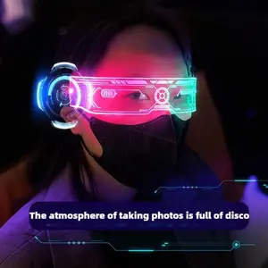 Cool science fiction glasses with LED light emitting RGB, science fiction glasses, Christmas party bar bouncing technology glasses