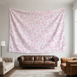 1pc Pink Leopard Print Tapestry, Washable, Wall Hanging Decoration, Suitable for Living Room, Bedroom, Dormitory, RV Decoration, Home Decoration, Party Gift, with Free Installation Tool Kit