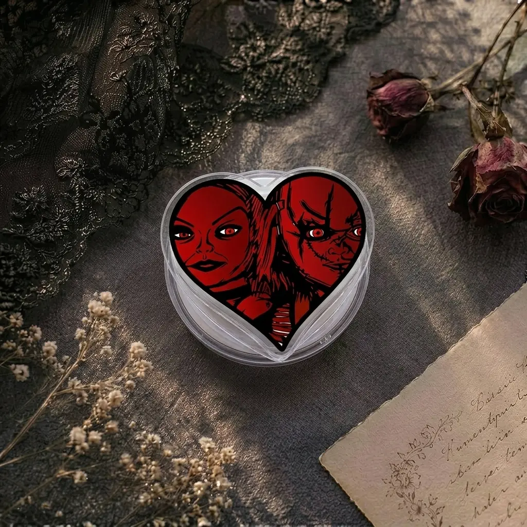 Horror Couple Heart Phone Grip Stand Unique Gothic Style Finger Holder for Smartphones