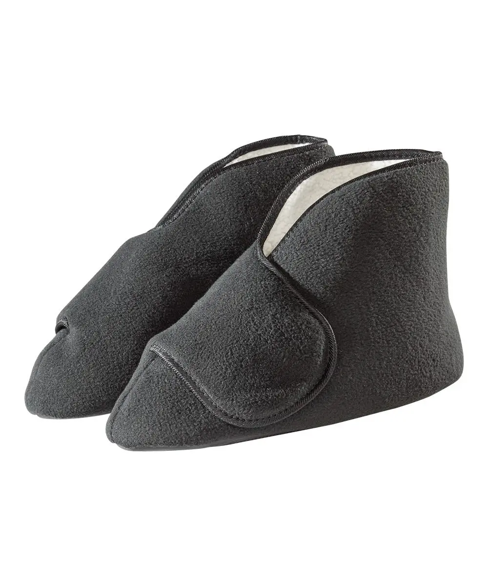 Women's Extra Wide Fleece Bootie Slide Slippers - Easy-Touch, Adjustable Diabetic Footwear with Non-Skid Sole for Edema, Post-Surgery Recovery, Easy and Comfortable Home Shoe, Soft, Easy And Comfortable Women's Home Slippers