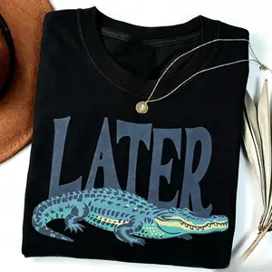 Comfort Color Later Gator T-Shirt, Vintage 90s Style TShirt, Funny Graphic Alligator Tee, Gift For Him Or Her - ShamCren