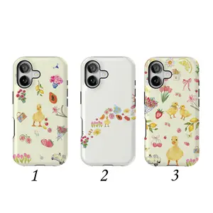 [Magsafe , Tough Case] Cute Duck Case Cottagecore Aesthetic Phone Cover with Flowers, Fruits & Summer Market Design| Cover for iPhone 17 Pro Max Phone Case 17 Air 16E 16 15 Plus 14 13 12 11 X XS Max XR 7 8 Plus Phone Cases