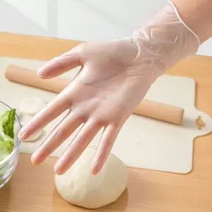 100pcs Disposable Transparent Plastic Gloves, Multifunctional And Convenient To Use, Comfortable And Snug, Suitable For Kitchen Preparation, Cooking, Baking And Food Processing