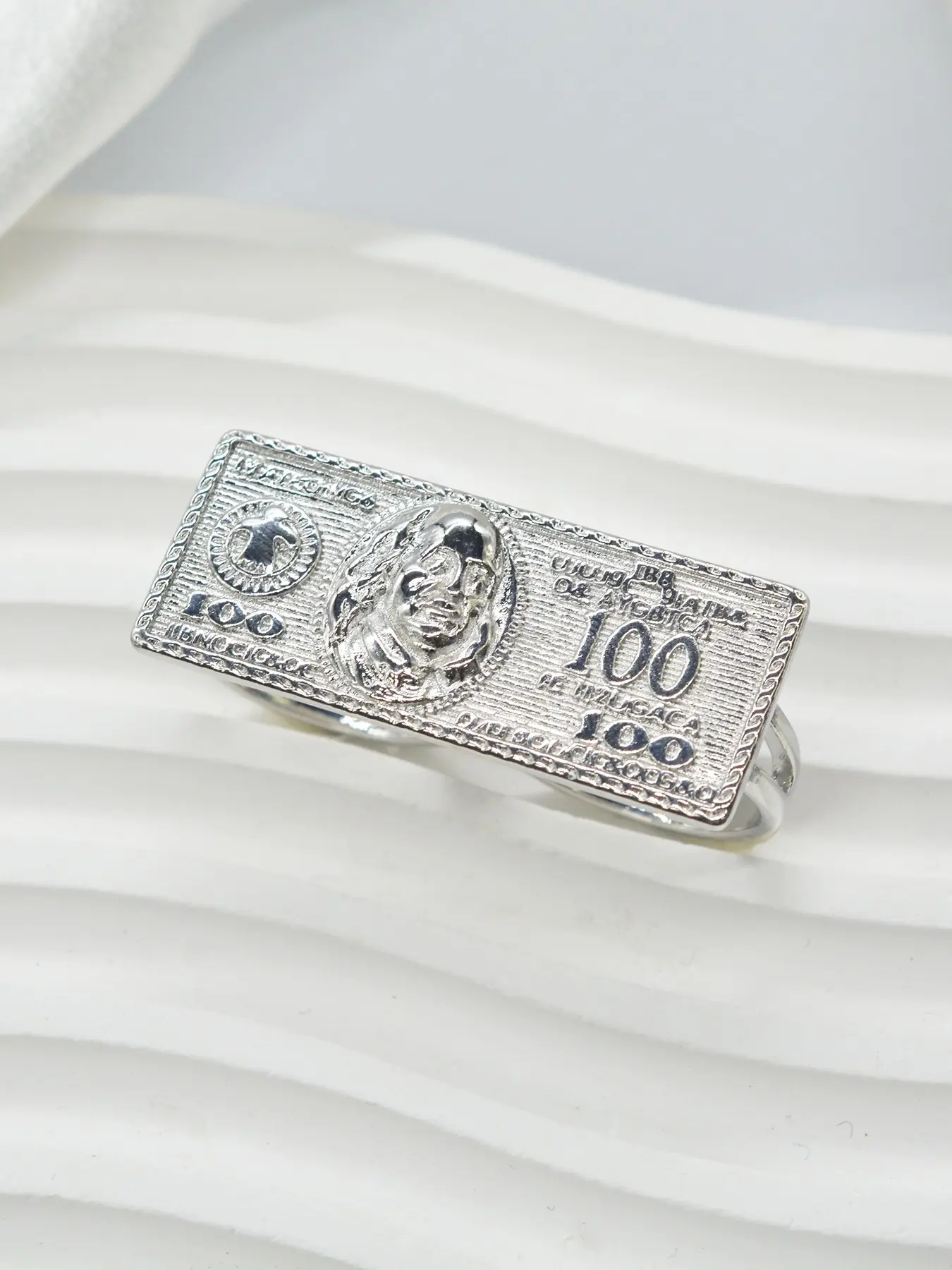 Men's Fashion Hip-Hop Dollar Bill Ring Set, Hollow Out Design, Perfect Gift for Halloween Christmas Easter, Daily Wear & Parties