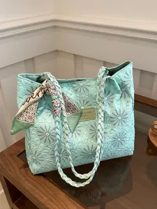 Women's Fashion Commuter Solid Color Print Shoulder Bag, Quilted Shoulder Bag, Large Capacity Tote for All Seasons, Perfect for Dates, Shopping, Gifts, Work