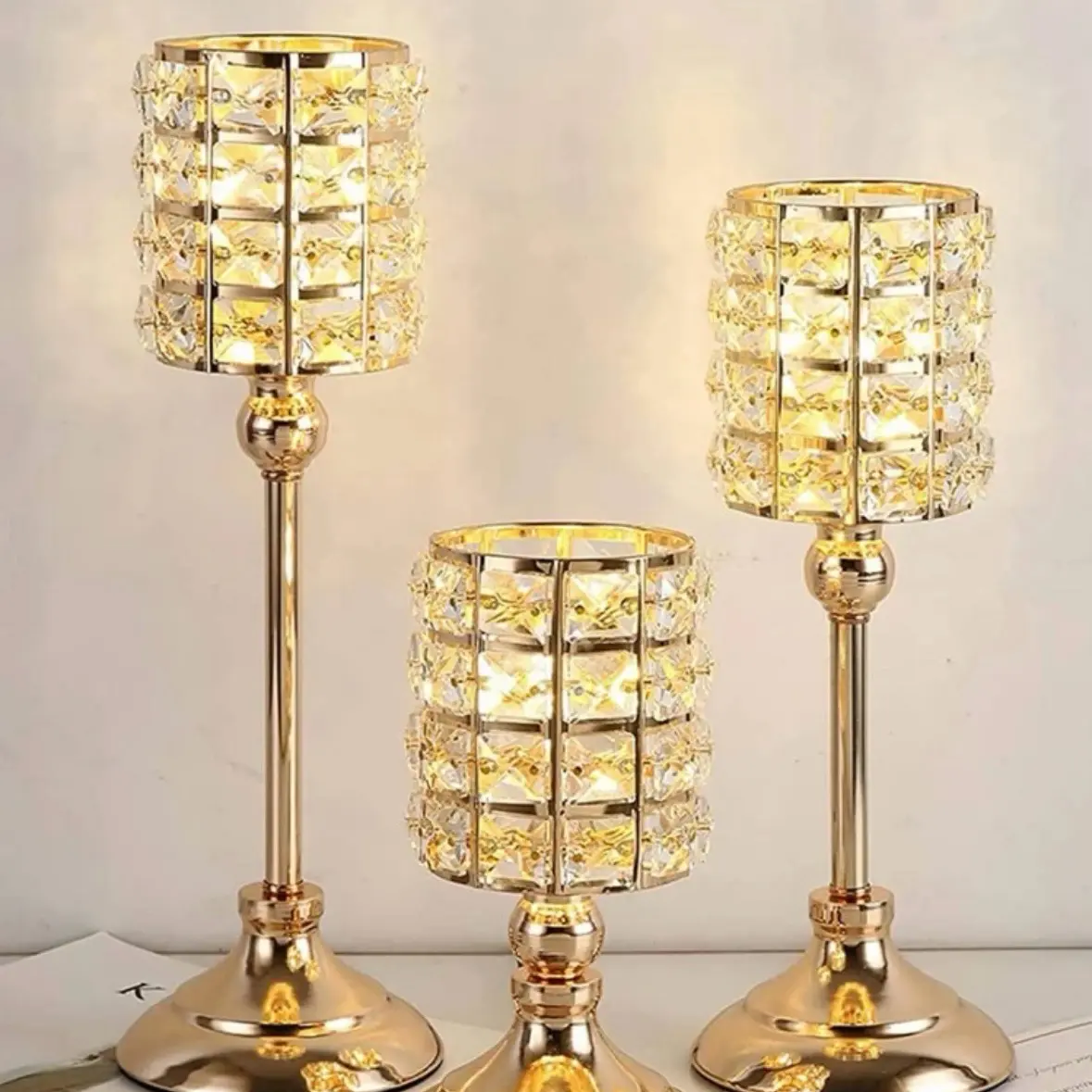 Gold crystal candle handler 3 sizes
