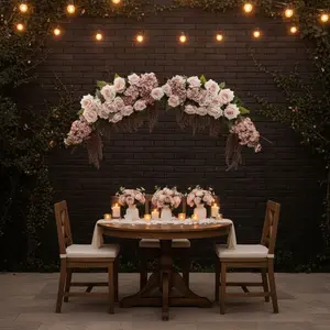 Blush Pink Artificial Rose Floral Arrangement - Romantic Home Decor Accessory for Living Spaces