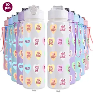10pcs/26oz/760ml/Sports Water Bottle With Straw For Gym Fitness Outdoor,Valentine's Day,The Perfect Birthday And Christmas Gift For Family And Friends,It Is The Perfect Choice For Outdoor Enthusiasts