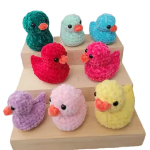 Handmade Stuffed Rubber Duck - Colorful Collection of Soft Plush Ducks in Various Shades of Vibrant Fabric Hand Crocheted for Unique Touch