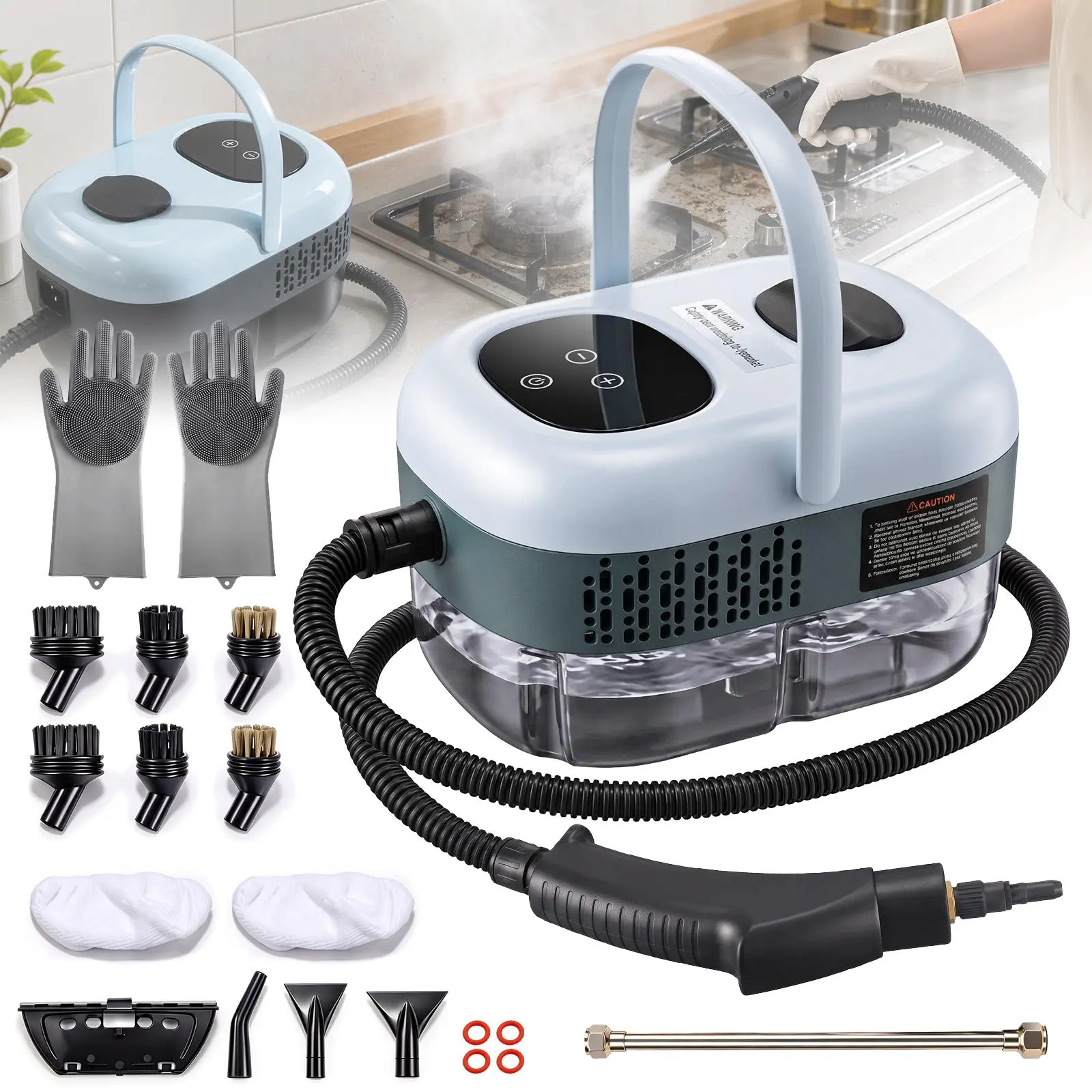 【Black Friday】 2500W Portable High-Pressure Steam Cleaner, 3-Gear Temp Control Handheld Plug-and-Play Machine with Compact Carry, Complete Accessory Set, Steam Cleaner for House & Car Detailing,techvibes
