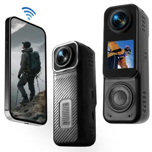Dual Lens Action Camera with Sensors,USB Rechargeable,360 Active HDR Video,2K Single-Lens,Stabilization,1.53 inch LCD,Live Stream,8X Zoom POV Portable Body Cam, Wireless Vlog Camera