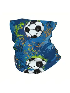 Soccer Ball and Urban Geometric Elements Thin Bandana Neck Wrap Scarf Headband Neck Cover