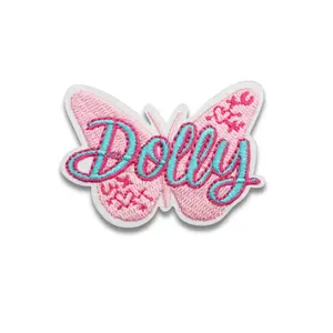 Dolly Butterfly Embroidered Patch - Iron-On Applique