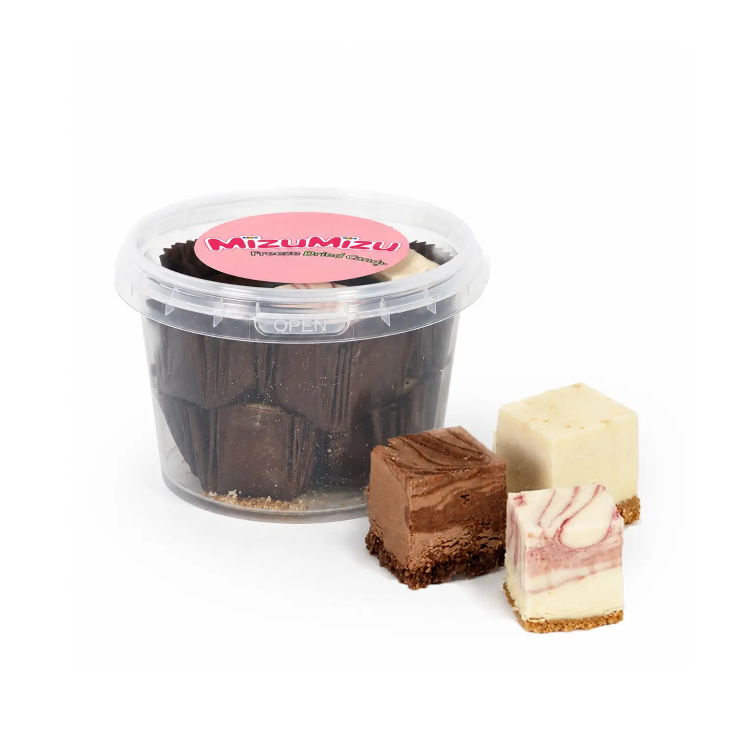 MIZUMIZU Freeze-Dried Cheesecake Bites Dessert Snack - Premium NY Classic, Chocolate, Strawberry Flavors, Multi-Size Variety Pack