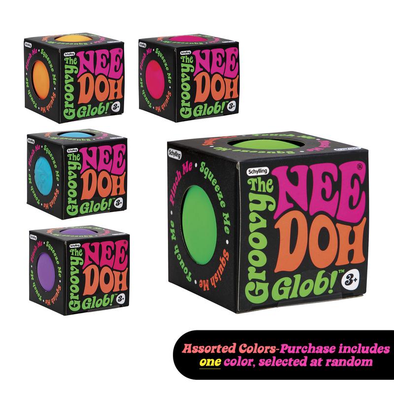 NeeDoh the Groovy Glob - The Original NeeDoh - Filled with a Satisfying Soft Dough Filling - One Random Color