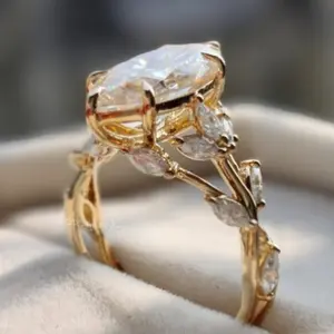 Wedding Ring - Exquisite and Luxurious, Hollow Tree Branch Design with Micro-Inlaid Marquise Pink & White Cubic Zirconia, Ideal for Anniversary/Proposal/Banquet Accessory, Valentine's Day & Christmas Gift