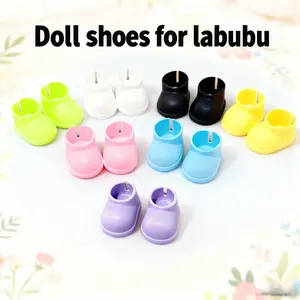 Labubu Rain Boots Set 6.7inch  Labubu Dolls Dress-Up Shoes Anti-Slip Design Smooth Rubber Molded Foot Shape Labubu Doll Clothes Set with Accessories Doll Clothes and Accessories Set festive decoration Labubu Doll Clothing Accessory Set