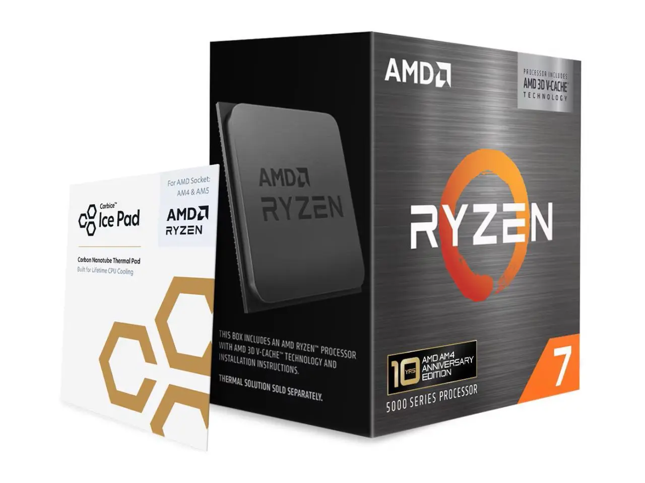 AMD Ryzen 7 5800X3D 10th Anniversary Edition - Ryzen 7 5000 Series Vermeer (Zen 3) 8-Core 3.4 GHz Socket AM4 105W Desktop CPU Processor - 100-100000651POF