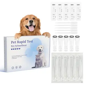 PawsXfun Canine Distemper Test Kit: 5-Piece Home Detection From Eyes/Nasal - Fast 5-10 Min Results For All Breeds & Ages