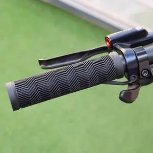 2pcs Premium Rubber Bike Handlebar Grips, Water Wave Texture Bicycle Handlebar Covers, Durable Cycling Accessories for Comfortable Riding