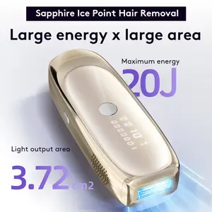 IPL Laser Hair Removal Device with Sapphire Ice-Cooling Technology for Women & Men, Painless & Long-Lasting Hair Remover for Full Body Use at Home, Safe on Face, Bikini Line, Armpits