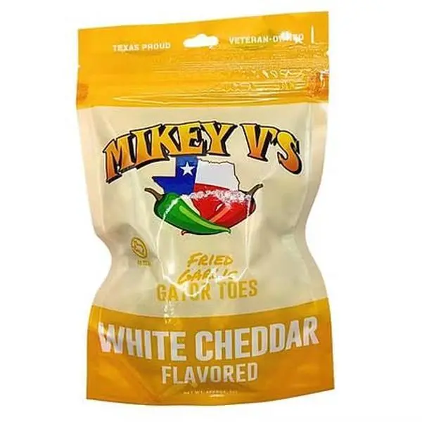 Mikey V's White Cheddar Gator Toes, 3.9 oz - Deep Fried Whole Garlic Cloves with White Cheddar Seasoning