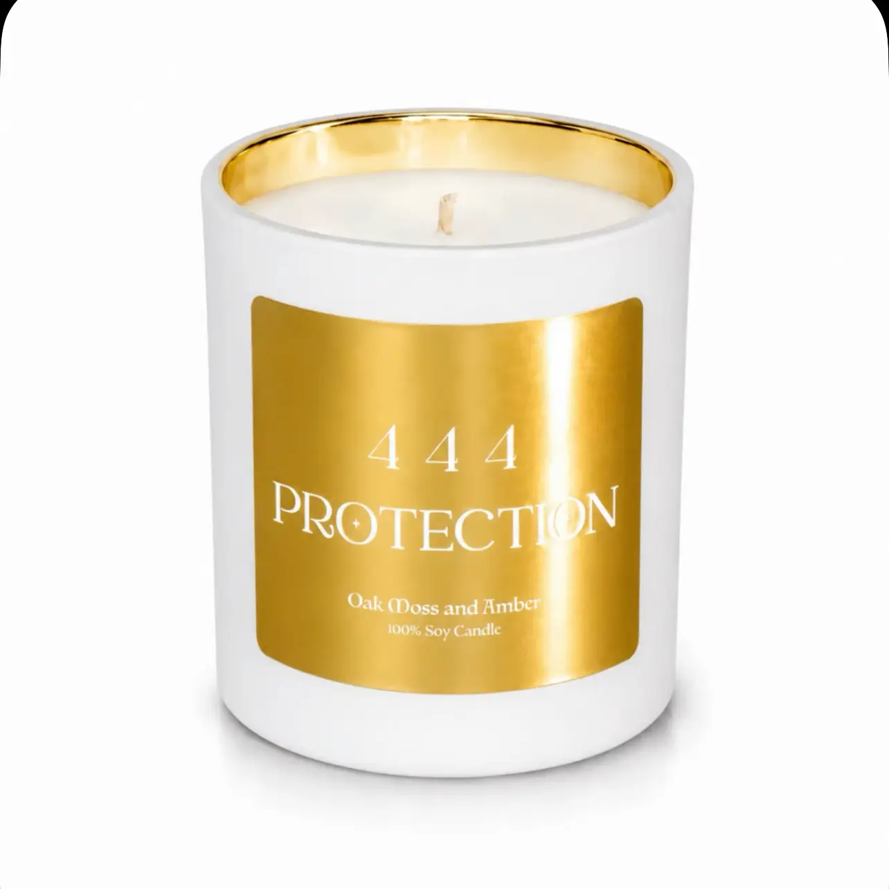 444 PROTECTION Soy Candle | 10oz Gold Foil Label | Angel Number Decor | Spiritual Gift | Meditation & Ritual