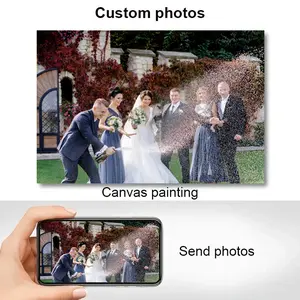 2D Flat, 1pc Personalized Wedding Photo Framed Framed Canvas Print - Custom Bridal Party Picture Frame with Your Own Pictures, Wrap-Around Framed Wall Decor Suitable for Bridesmaids, Groomsmen Po, Fathers's Day, Football Star, Independence Day, Juneteenth