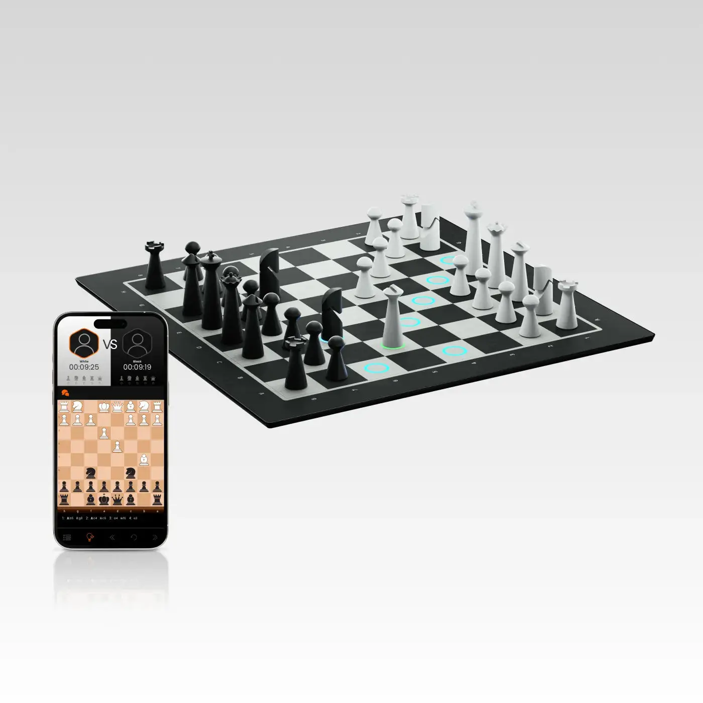 GoChess Mini – Portable AI Smart Chess Board with Real-Time LED Move Coaching, 32 Difficulty Levels, 3 Play Modes and Online Play via Chess.com and Lichess for Adults and Kids