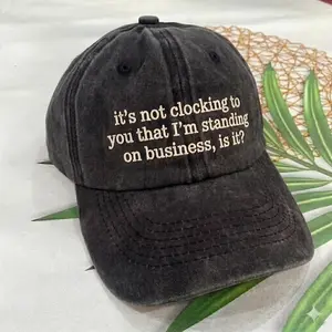 Embroidered Standing On Business Baseball Hat Bieber Meme I’m Standing On Business It’s Not Clocking To You Wash Hat