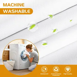 1 Pack Fabric Snap-in Shower Curtain Liner Replacement,Compatible with No Hook Shower Curtain with Snap in Liner, Removable & Water-Repellent,Machine Washable,70x54,White