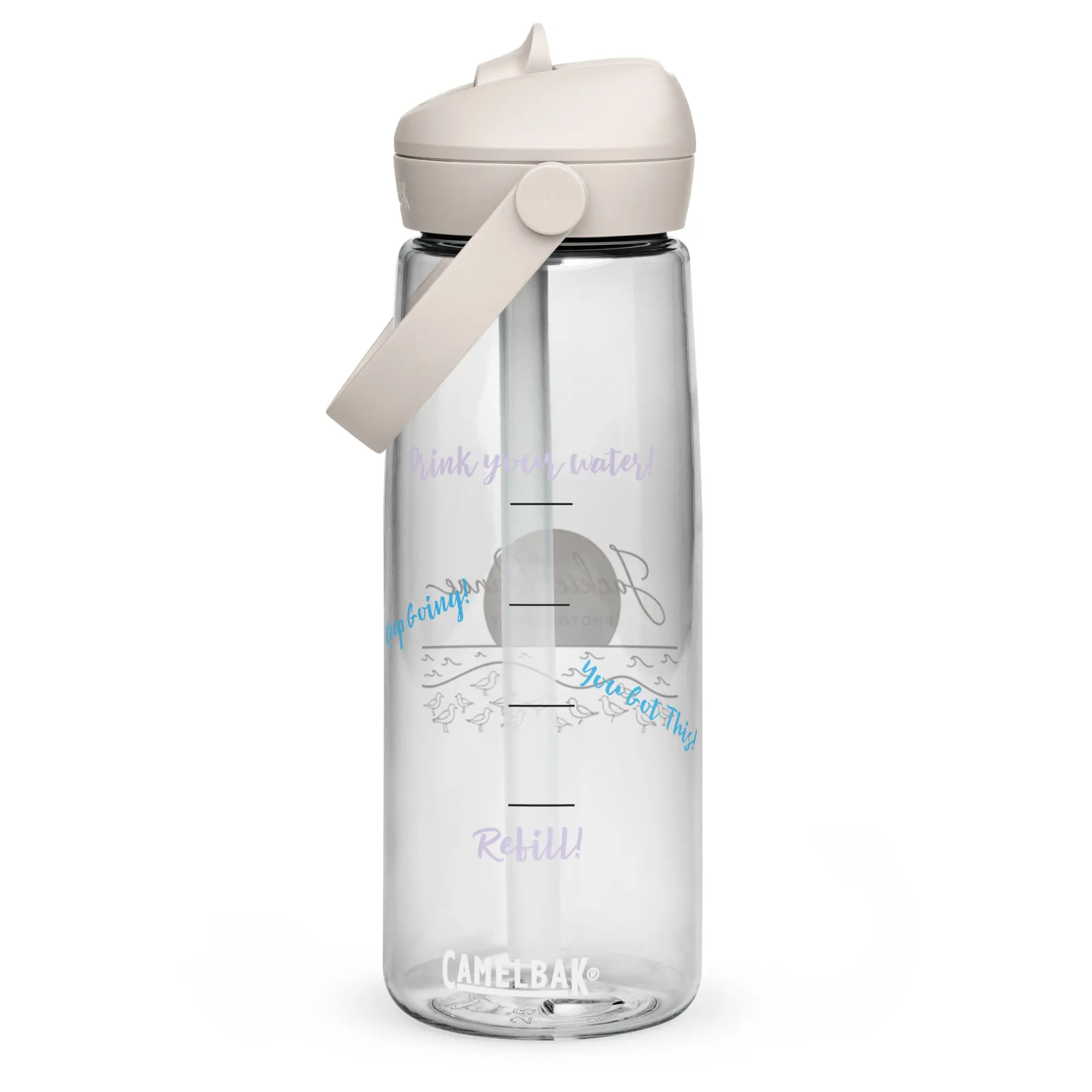 Flip straw water bottle