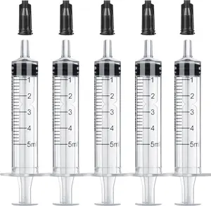 5ml Plastic Syringe Without Needle for Liquid - Measuring Syringes with Caps , Separate Packaging , Pet Medicine Small Syringe for Cats and Dog - 5 ml 5Pack
