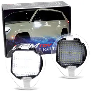 iJDMTOY White 18-SMD Full LED Under Side Door Mirror Puddle Lights For Jeep 2014-2023 Cherokee (KL)