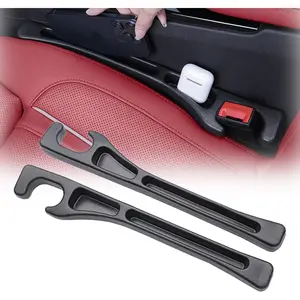 No Drop Seat Guard, Car Seat Gap Filler, Car Seat Gap Organizer, Car Seat Crevice Blocker Stop Things from Dropping, Compatible with All Cars (Black /1 Pair)
