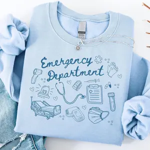 Emergency Department Tshirt, Emergency Department Nurse Sweatshirt, ED Physician Assistant ER Doctor Gift, Doodle