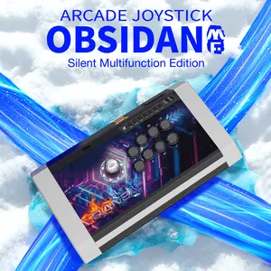 Qanba Q3 Obsidian MF-GV Silent Arcade Joystick Multifunction Edition Fighting Stick for PC Steam with Enhanced Control