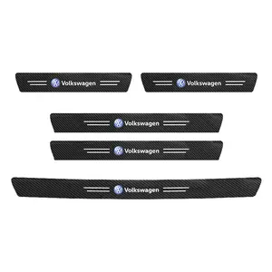 1/4/5PCS High-quality Carbon Fiber Car Door Sill Protector Sticker For Volkswagen VW GTI Golf 5 6 7 Mk4 Mk5 Mk6 Polo Passat B5 B6 B7 Scirocco Jetta Tiguan CC Touareg Beetle Rline R Touran Bora Car Decorative Sticker