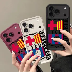 Barcelona Football Team Themed TPU Smartphone Case, Anti-Drop Shockproof Protective Cover with Stylish Unique Design, Tech Accessory for iPhone 11,12,13,14,15,16,17 Pro Max