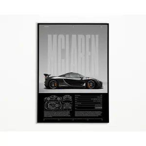 Ctc McLaren P1 Poster No Frame | Hyper Car Poster | Super Car Print | Art Print | Poster | Home Decor | Wall Decor | Mclaren