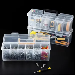 Parts Storage Box with Compartments, Rectangular Organizer for Screws and Hardware Tools, Lego Brick Accessories Sorting Container